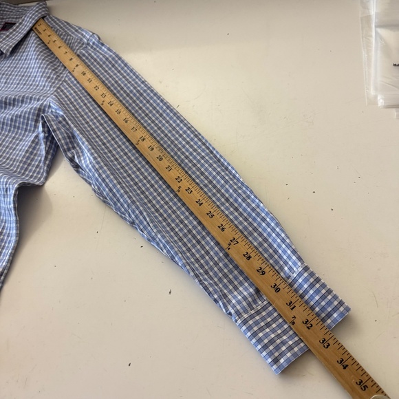 UNTUCKit Durif Wrinkle Free Blue Textured Plaid LS Button Up Shirt Mens XL - Picture 6 of 8